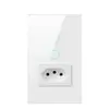 Interruptor de panel estándar de EE. UU. Tuya, Interruptor táctil inteligente WiFi estándar de Brasil Tuya + enchufe con medición, Alexa