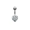 Joyería Europea y Americana para Piercings de Venta Caliente Anillo para Ombligo de Acero Inoxidable Anillo para Ombligo de Circonita con Forma de Corazón Venta al por Mayor de Productos en Stock Transfronterizos Fabricante