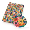 Tela de algodón poliéster fina de margarita/lona/tejido impermeable para bolsa de patchwork DIY, ropa, 1Yc66651