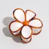 Pinza para el pelo de verano de gelatina de color ámbar retro, simple y elegante, con forma de flor, de alta gama, pinza de tiburón, accesorio para el pelo de vacaciones