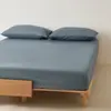 Sábana de Algodón Cepillado de Alto Hilo 100S para Cama Doble Sábana Ajustable Cubrecama de Color Sólido Simple Ropa de Cama Gruesa para Otoño e Invierno Pieza Única