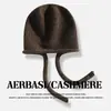 Novo gorro de malha de cashmere para outono e inverno, design fofo e divertido, quente e protege as orelhas, faz o rosto parecer menor, perfeito para o tempo frio
