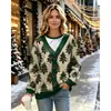 Sudadera de manga larga con estampado de casa de muñeco de nieve navideño transfronterizo con efecto de cárdigan falso, sudadera tipo chaqueta de punto de dos piezas falsas estampadas
