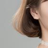 Pendientes Nalan S925 con hebilla Tremella para mujer, estilo coreano, de verano, pequeños, geométricos, redondos, huecos, con diamantes, G6886