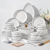 Furuxiang Japonês Simples Sob Esmalte Cor Cerâmica Louça Tigelas e Pratos Conjunto de Louça de Alto Nível Home DIY Opcional