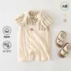 Mameluco de manga corta para bebé niña Verano Delgado Ropa para bebé Ropa para niña para salir Algodón puro Clase A Ropa para gatear para recién nacidos