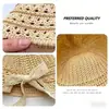 Sombrero de Paja Tejida para Mujer, Sombrero de Sol para Playa de Verano y Viajes, Sombrero de Pescador para Vacaciones, Sombrero de Sol Hueco Transpirable Fácil de Guardar