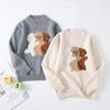 Nuevo Suéter de Lana Grueso de Doble Hilo de Otoño e Invierno para Bebé Niño Suéter con Bordado de Tres Ositos de Peluche Jacquard
