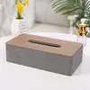 Caja de Pañuelos de Cuero Simple para Hogar Hotel Hotel Coche Caja de Pañuelos de Papel de Cuero Caja de Servilletas de Cuero para el Hogar