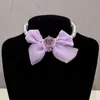 Collar para Mascotas Transfronterizo, Lazo de Perla para Gato, Moderno, Dulce y Lindo, Accesorios para Mascotas con Diamante en Forma de Corazón para Perro, Personalizado
