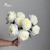 Flores de Peonía Artificiales de Venta Caliente Transfronteriza de 39 cm, Peonía e Hibisco Decoración del Hogar Accesorios de Fotografía Ramo para Mesa de Comedor