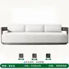 Sofá de Exterior Aleación de Aluminio Patio Villa Hotel Exterior Pomelo Madera Maciza Impermeable Protector Solar Casa de Huéspedes Silla de Acero Inoxidable Muebles
