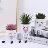Boneca Pendurada Simples e Criativa Planta Suculenta Artificial em Vaso Vaso de Cimento Planta Artificial Flor Artificial Planta em Vaso Bonsai