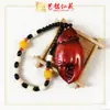 Pinza de Cangrejo de Palo de Rosa Yiming Xianyuan Tallado Creativo de Ocho Caras en Palo de Rosa Colgante para Coche Colgante Pequeño Portátil