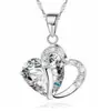 Suministro Directo de Fábrica Wish Nueva Joyería de Plata Estilo Coreano Collar con Colgante de Corazón de Durazno de Cristal de Zirconia Cadena para Clavícula Cadena para Suéter Venta al Por Mayor