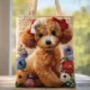 2026 Nova Série de Filhotes Transfronteiriça Estampa Digital Bolsa Tote Acolchoada de Ombro Fashion