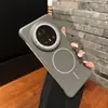 Funda Magnética de Media Armazón con Textura de Cuero de Gama Alta Adecuada para Teléfono Móvil Huawei Mate60Pro Mate70 Anti-Caídas P70 Creativa Dura