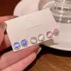 Pendientes Estilo Coreano Coloridos de Circonita Exquisito Diseño de Nicho Retro Lujo Accesible Elegante Único Moda Simple Versátil