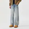 Maple House Roupa Masculina / Jeans Wide Leg de Cintura Alta Retrô para Homens Nova Coleção Primavera 2026 Caimento Solto Emagrecedor Fluido Calça de Comprimento Total
