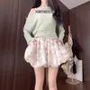 Calças Pantalona Florais para Mulheres Verão 2025 Tamanho Grande Efeito Emagrecedor Saia Evasê Botão Shorts Doces para Meninas um Pouco Acima do Peso Petite