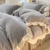 Juego de Ropa de Cama de Lujo de Terciopelo de Leche de Cuatro Piezas Invierno Espesado Felpa Funda Nórdica Terciopelo de Coral Sábana de Cama 2026 Nueva Ropa de Cama