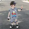 Conjunto de Chaleco Sonriente de Coche de Estilo Veraniego para Niños, Conjunto Deportivo Casual Delgado Elegante para Niños, Ropa para Bebés Niños