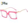 Gafas de moda OL modernas personalizadas Especial lisas para comercio exterior transfronterizo gafas simples hermosas con incrustaciones de diamantes gafas anti luz azul