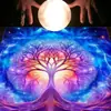 Mantel de Tarot Paño Esterilla Árbol de la Vida Serie Loto Terciopelo Cubierta para Mesa y Silla