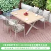 Mesa Plegable Larga de Aleación de Aluminio Promocional para Patio Jardín Set de Sillas para Exterior de Patio Set de Mesa y Sillas para Exterior de Hotel