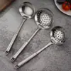 Juego de utensilios de cocina de acero inoxidable espátula cuchara para sopa pala para saltear espátula cuchara para arroz tenedor de mango cuadrado suministros de cocina para el hogar