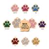 Aleación de Zinc Collar para Mascotas Etiqueta Grabado Láser Rosa Brillante Dorado Huella de Pata Etiqueta para Perro Joyería Colgante Placa de Nombre