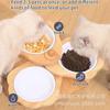 Soporte de Madera para Comedero de Mascotas Vertical Giratorio Comedero para Alimentos para Mascotas Inclinado con Protección para el Cuello Mesa de Comedor para Mascotas Soporte para Comedero de Gato Alimentador