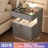 Mesa de cabeceira inteligente, multifuncional, leve e com design minimalista para uso no quarto, apresentando trava por impressão digital e senha