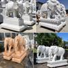 Fabricante de Esculturas em Pedra de Quyang Elefante Par de Elefantes em Escultura de Granito Decorações de Elefante de Pedra para Porta de Casa Hotel