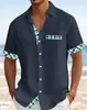 Camisa de manga corta para hombre transfronteriza, talla europea, talla grande, estilo hawaiano, corte holgado, adecuada para vacaciones, disponible en Amazon