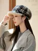Chapéu de Pato com Bico e Borda de Pelúcia Feminino Outono Inverno 2026 Novo Estilo Chapéu de Pintor Fashion Elegante Proteção Solar Chapéu Octogonal