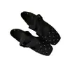 Zapatos Mary Jane Cuadrados de Lunares Retro Coreanos Nuevos de Primavera para Mujer Zapatos Planos de Ballet Bajos