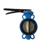 Abrazadera de mango corto personalizada, válvula de mariposa manual tipo clamp-on de hierro fundido con sello suave de línea central, fabricante Tianjin D71X-16Q