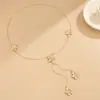 Dulce y Fresco Collar de Metal con Flor Tridimensional y Borla Estilo Ins para Mujer, Cadena Fina Larga en Forma de Y con Diseño de Nicho a la Moda