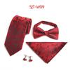 Suministro directo de fábrica de corbata de flores para hombre, pajarita, bolsillo, toalla, puños, traje de 4 piezas para trabajo, regalos de boda