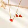 Set de Acero Inoxidable de Cuatro Hojas de 13 mm Transfronterizo, Joyería Clásica de Acero de Titanio Más Vendida, Joyería de Lujo Ligero y de Gama Alta