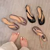 Sandalias Cerradas de Punta Dividida Estilo Coreano 2026 para Mujer, Sin Talón con una Sola Correa, Zapatos Mary Jane Planos Simples, Zapatos de Pezuña de Cerdo