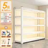 Estantería de Almacenamiento para el Hogar Estantería de Acero para Libros Estantería de Almacenamiento de Cocina de Múltiples Niveles Estantería Abierta Inferior para Equipaje Estantería de Almacenamiento para Balcón