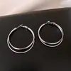 Pendientes de Aro Grandes de Moda Lujosa con Incrustaciones de Diamantes para Caras Cuadradas y Redondas, Pendientes Llamativos Modernos y Únicos, Accesorios de Moda para Orejas al por Mayor