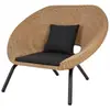 Sofá Sillón de Ratán para Exteriores Mesa de Café para Patio Balcón Juego de Tres Piezas Invernadero Exterior Combinación de Arte de Ratán Nórdico Villa