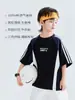 Ropa para Niños Camiseta de Manga Corta de Algodón Puro para Niños Estilo Nuevo Verano 2026 Tops con Parches de Color Contrastante para Niños Ropa de Media Manga de Verano para Niños Grandes