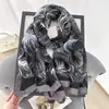 Lenço Estampado com Padrão Retrô Artístico para Mulheres, Estilo Coreano, Roupa de Viagem Moderna e Personalizada, Lenço Longo, Xale de Proteção Solar