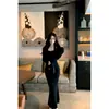 Diseño de Estilo Elegante y Maduro: Look de Dos Piezas con Tirantes de Encaje, Cintura Ceñida, Adelgazante, Vestido Sexy Puro y Atractivo