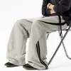 Nuevo Estilo Otoño 2026: Pantalones de Chándal Anchos para Hombre con Diseño Diagonal de Bloques de Color, Cintura con Cordón, Corte Holgado, Pierna Recta Fluida, Pantalones Largos Casuales