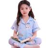 Pijamas para niñas, pantalones de verano de manga corta, finos, para niñas grandes, ropa de verano para bebés con dibujos animados, venta al por mayor